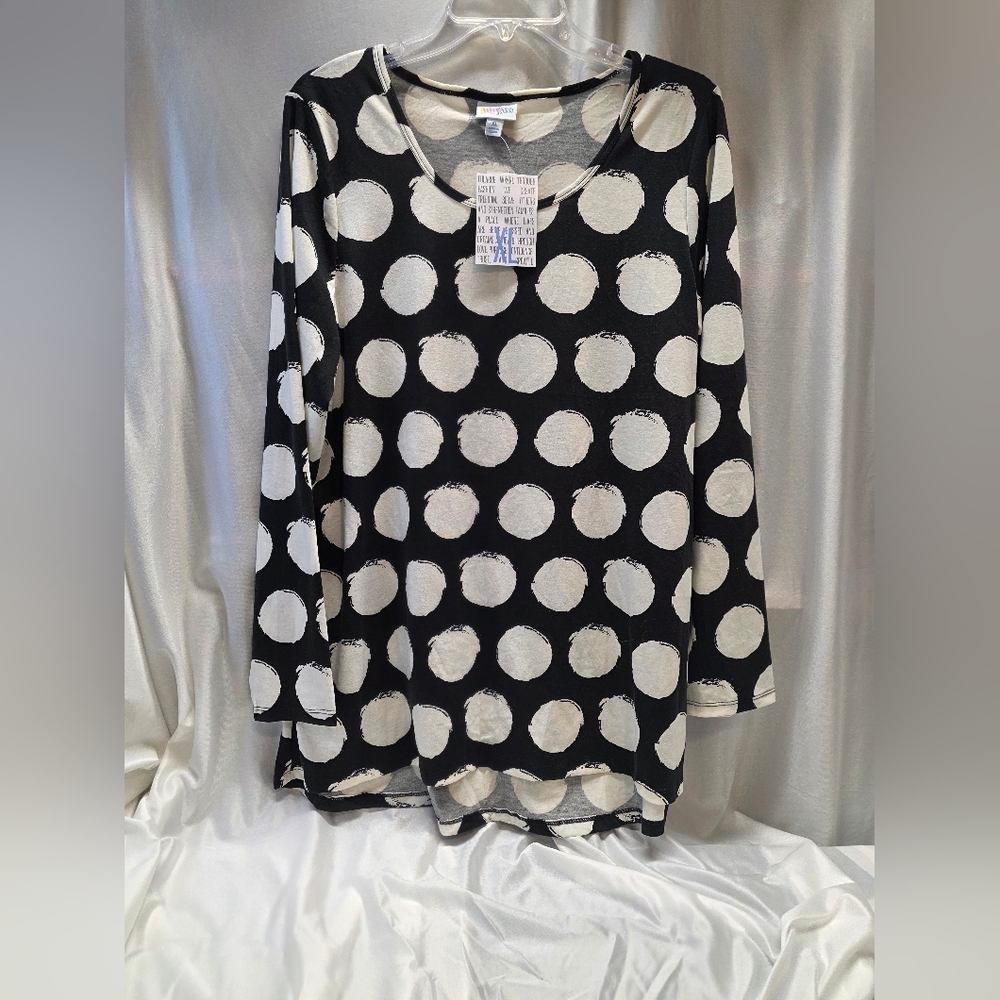 LuLaRoe Black and White Long Sleeve Blouse